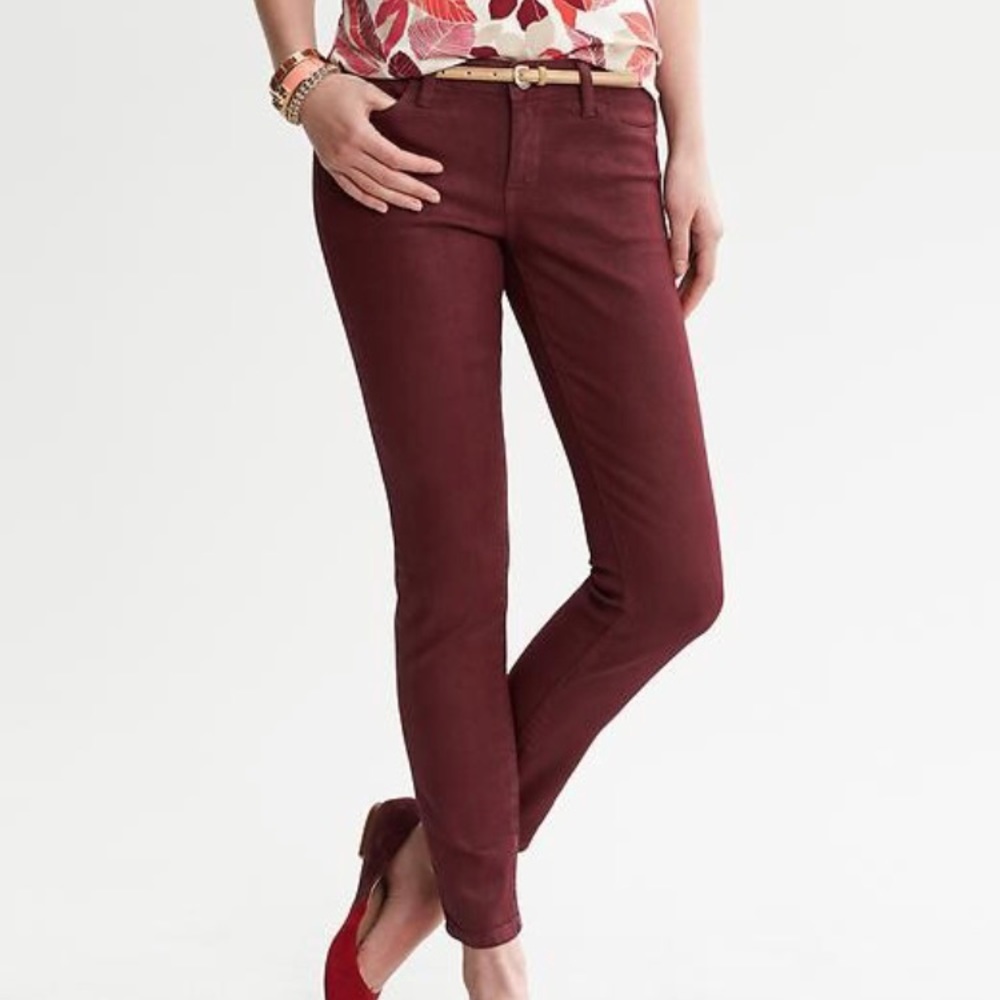 Oxblood coated jeans